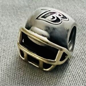 PANDORA Baltimore Ravens Charm Football Helmet 14K Gold RARE Retired